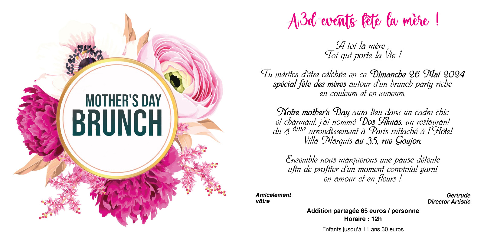 A3DE Fête des mères 2024 - 26 mai